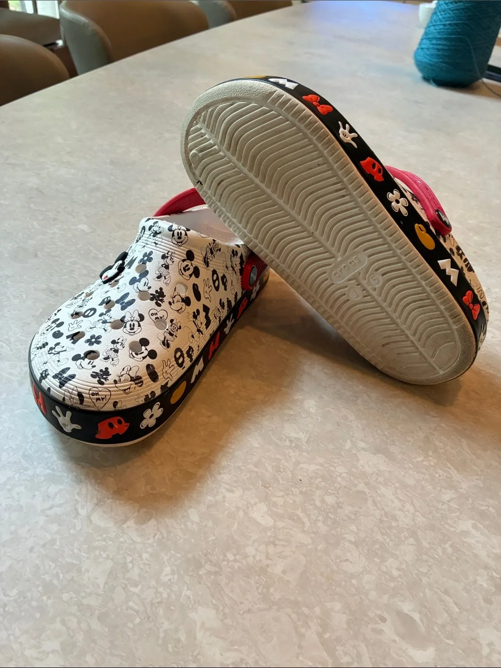 Disney Kids' White & Red Mickey Mouse Slip-On Crocs